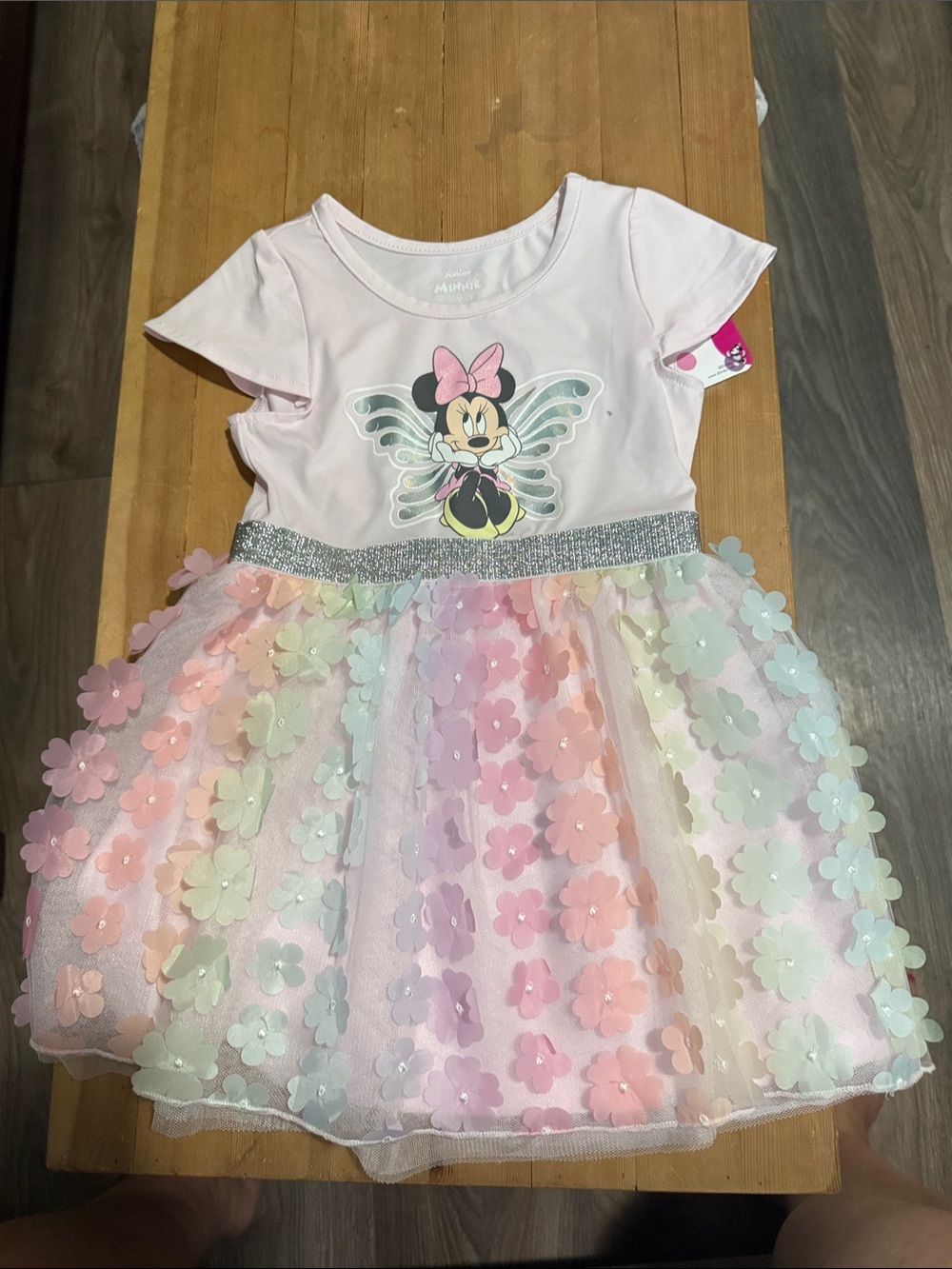 Disney Pastel Floral Tulle Minnie Mouse Dress - Pink
